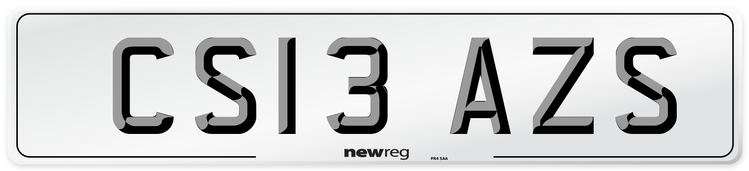 CS13 AZS Number Plate from New Reg